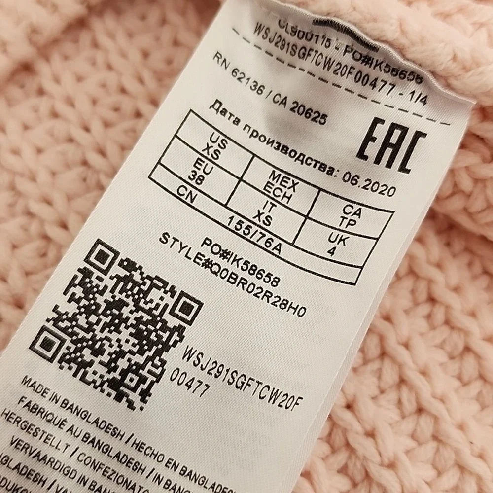 Guess Colorblock Sweater Womens XS Pink Burgundy Chevron Chunky Knit Boho